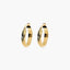 Pendientes de aro media caña rizado de oro 18K 30 mm