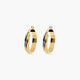 Pendientes de aro media caña rizado de oro 18K 30 mm