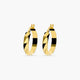 Pendientes de aro media caña rizado de oro 18K 20 mm