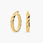 Pendientes de aro media caña rizado de oro 18K 30 mm