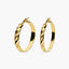 Pendientes de aro media caña rizado de oro 18K 40 mm