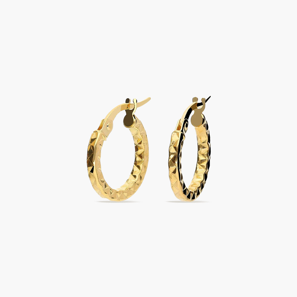 Pendientes de aro dibujo rombo de oro 18K 15 mm