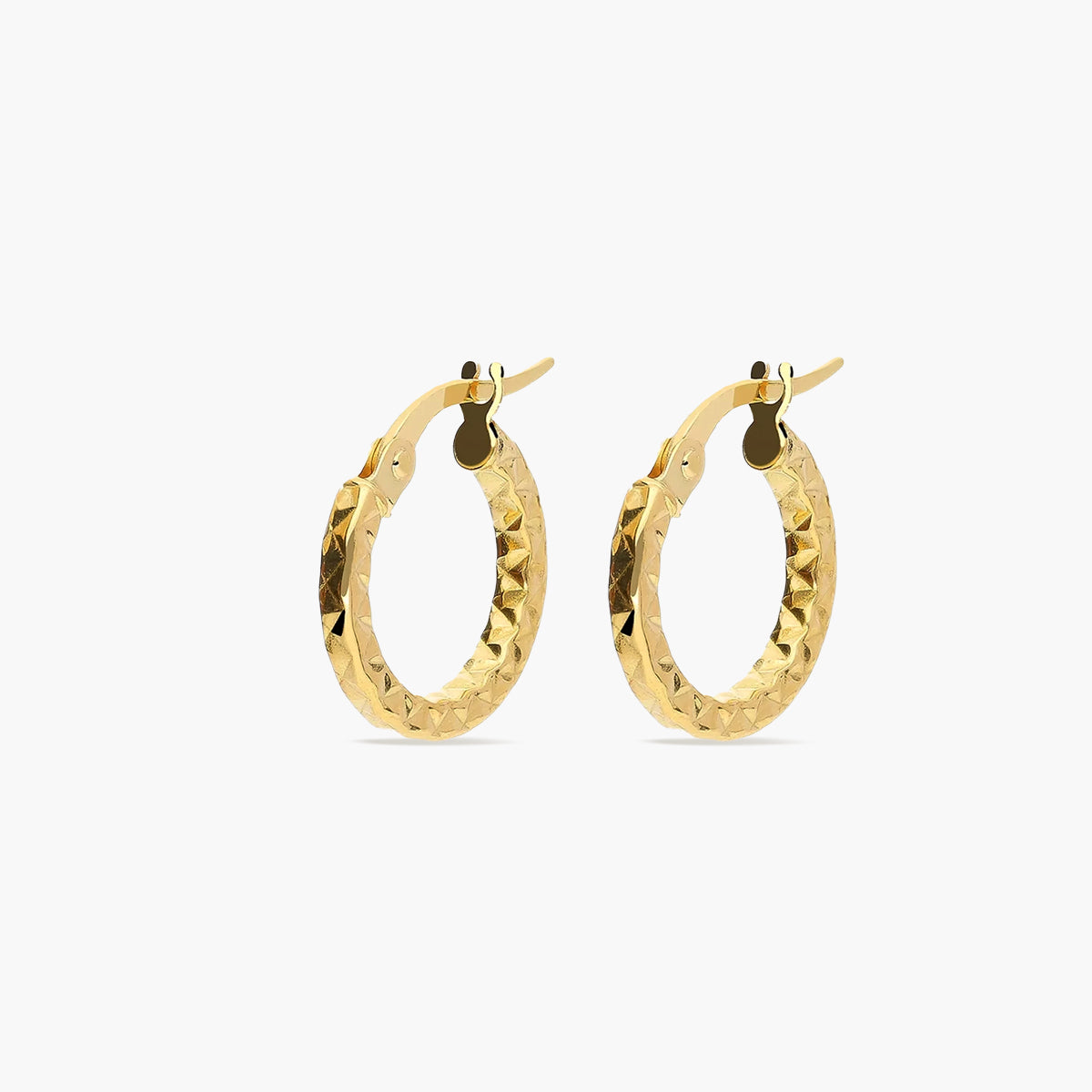 Pendientes de aro dibujo rombo de oro 18K 15 mm