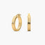 Pendientes de aro raya centro de oro 18K 20 mm