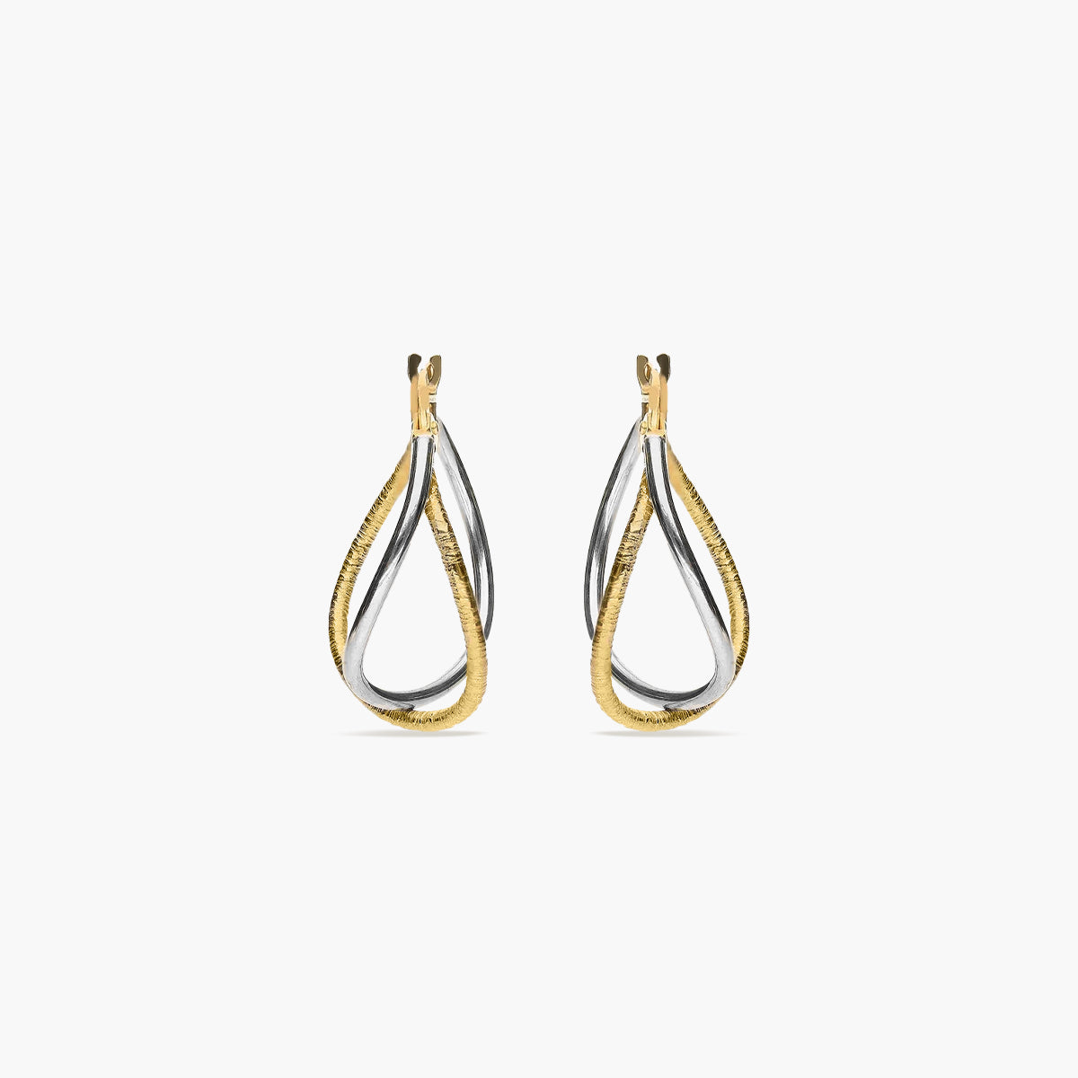 Pendientes de aro de oro bicolor 18K 30 mm EVOLUTION