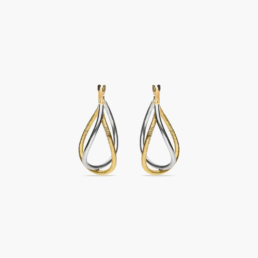 Pendientes de aro de oro bicolor 18K 30 mm EVOLUTION