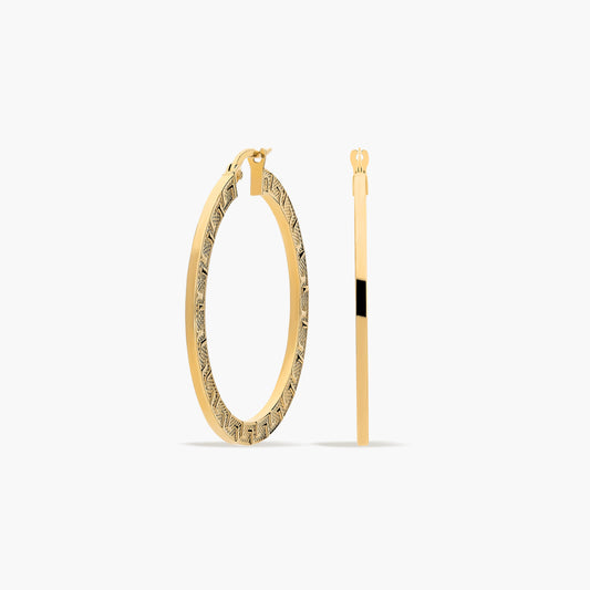 Pendientes de aro de oro 18K 35 mm HELLENE