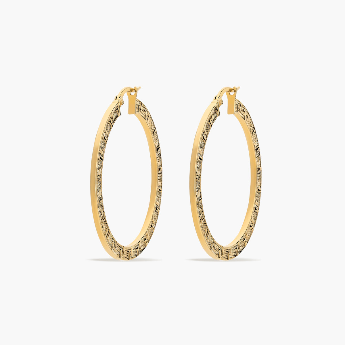 Pendientes de aro de oro 18K 35 mm HELLENE