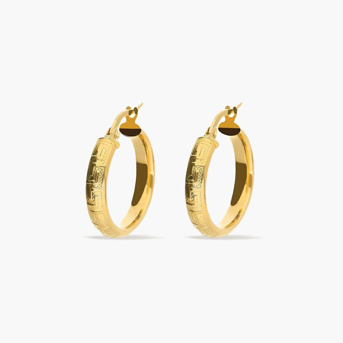 Pendientes de aro de oro 18K 20 mm HELLENE