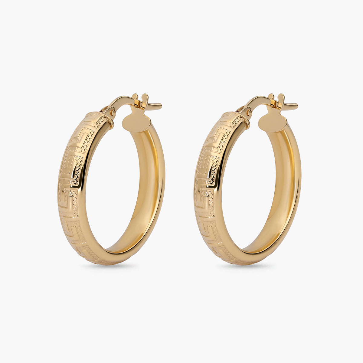 Pendientes de aro de oro 18K 20 mm HELLENE