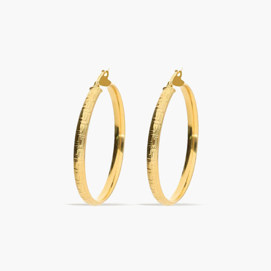 Pendientes de aro de oro 18K 25 mm HELLENE