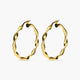 Pendientes de aro oro rizado 18K 35 mm HELLENE