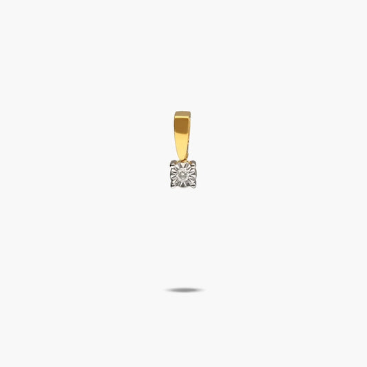 Colgante diamante natural 0.02 ct. de oro 18K 3 mm