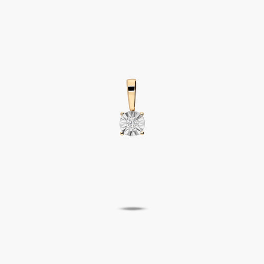 Colgante diamante natural 0.05 ct. de oro 18K 5 mm