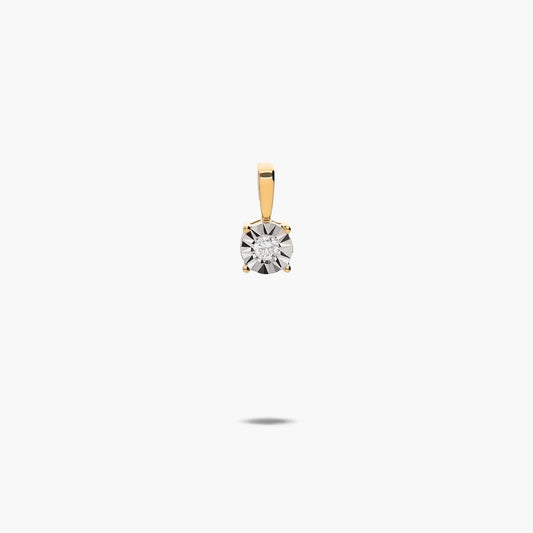 Colgante diamante natural 0.09 ct. de oro 18K 6 mm