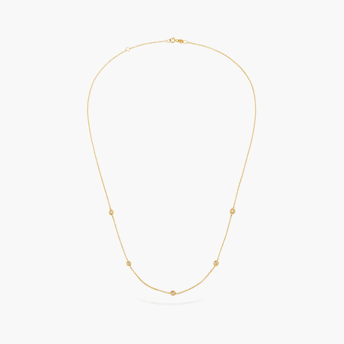 Gargantilla oro 18K diamante natural 0.13 ct. 42-45 cm
