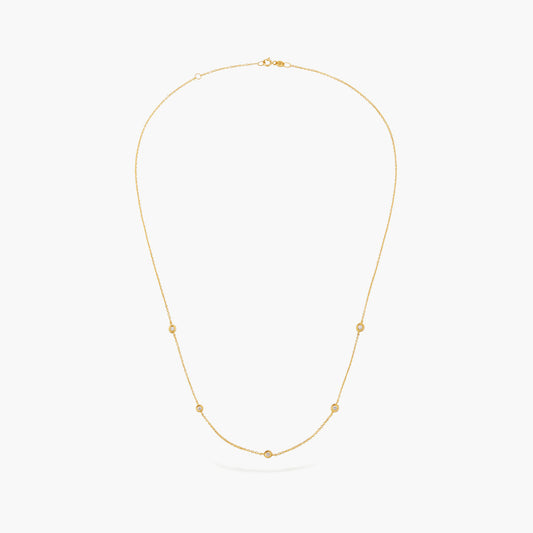 Gargantilla oro 18K diamante natural 0.13 ct. 42-45 cm