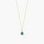 Collar de oro 18K diamante natural 0.01 ct. esmeralda 4 mm RAINFOREST