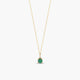 Collar de oro 18K diamante natural 0.01 ct. esmeralda 4 mm RAINFOREST