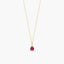 Collar de oro 18K diamante natural 0.01 ct. rubí 4 mm MAGMA