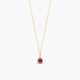Collar de oro 18K diamante natural 0.01 ct. rubí 4 mm MAGMA