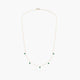 Collar de oro 18K diamante natural 0.04 ct. esmeraldas 42-45 cm RAINFOREST