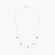 Collar de oro 18K diamante natural 0.04 ct. rubíes 42-45 cm MAGMA