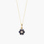 Collar de oro 18K diamante natural 0.04 ct. zafiros 7 mm BLOSSOM