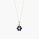 Collar de oro 18K diamante natural 0.04 ct. zafiros 7 mm BLOSSOM