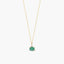 Collar de oro 18K diamante natural 0.01 ct. esmeralda 4 mm RAINFOREST