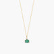 Collar de oro 18K diamante natural 0.01 ct. esmeralda 4 mm RAINFOREST