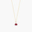 Collar de oro 18K diamante natural 0.01 ct. rubí 4 mm MAGMA
