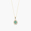 Collar de oro 18K diamante natural 0.08 ct. esmeralda 8 mm ROYAL TEAR