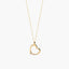 Collar silueta corazón de oro 18K diamante natural 0.01 ct. 11 mm