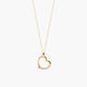 Collar silueta corazón de oro 18K diamante natural 0.01 ct. 11 mm