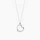 Collar silueta corazón de oro blanco 18K diamante natural 0.01 ct. 11 mm