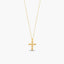 Collar cruz de oro 18K diamante natural 0.04 ct. 10 mm