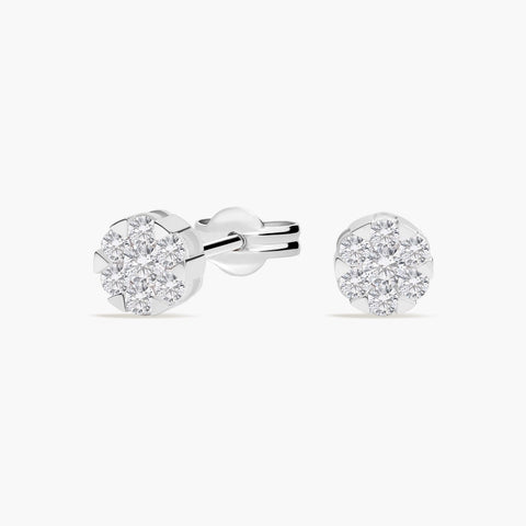 Pendientes de oro blanco 18K diamante natural 0.72 ct. 7 mm CHATEAU