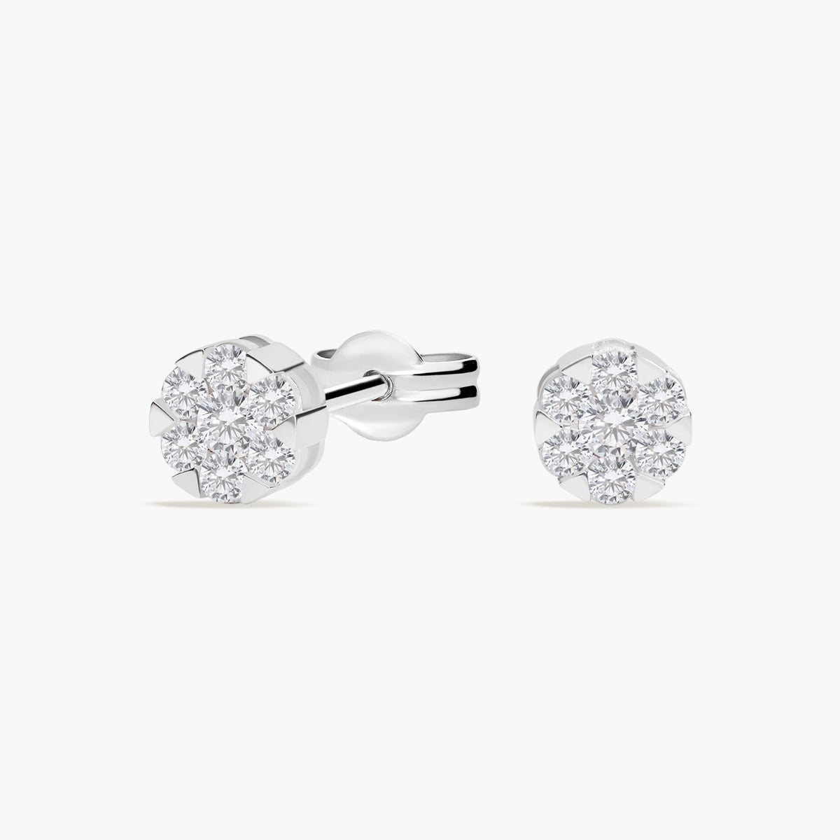 Pendientes de oro blanco 18K diamante natural 0.72 ct. 7 mm CHATEAU