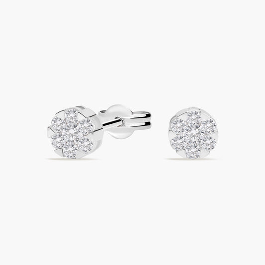 Pendientes de oro blanco 18K diamante natural 0.72 ct. 7 mm CHATEAU