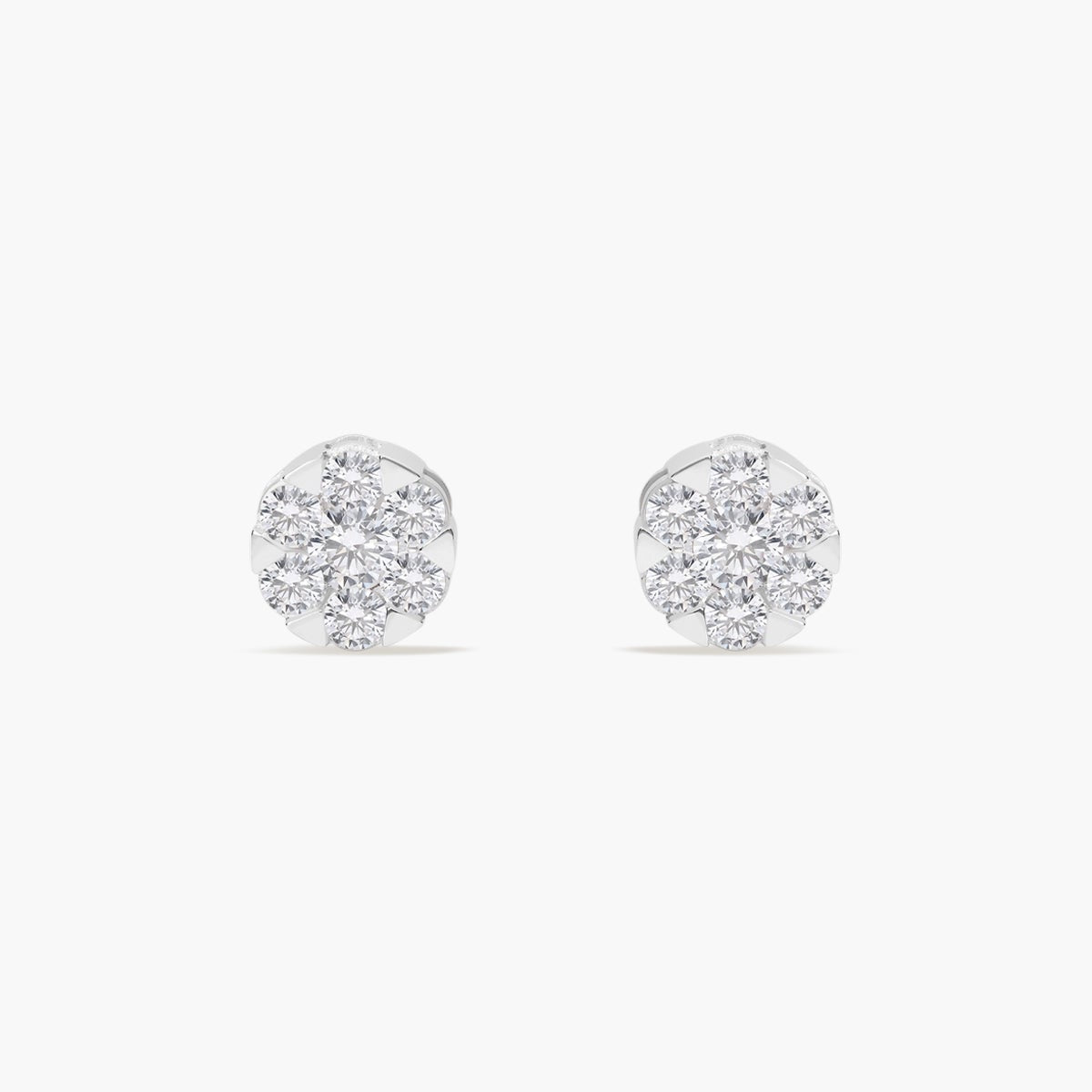 Pendientes de oro blanco 18K diamante natural 0.72 ct. 7 mm CHATEAU