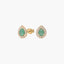 Pendientes de oro 18K diamante natural 0.15 ct. esmeralda 9 mm ROYAL TEAR