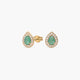 Pendientes de oro 18K diamante natural 0.15 ct. esmeralda 9 mm ROYAL TEAR