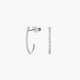Pendientes largos de oro blanco 18K diamante natural 0.06 ct. 17 mm