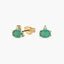 Pendientes de oro 18K diamante natural 0.02 ct. esmeralda 4 mm RAINFOREST