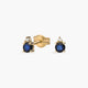 Pendientes de oro 18K diamante natural 0.02 ct. zafiro 4 mm DUSK