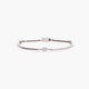 Pulsera de oro blanco 18K diamante natural 0.30 ct. 19 cm