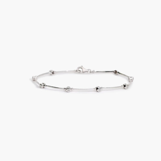 Pulsera diamante natural 0.12 ct. oro 18 quilates