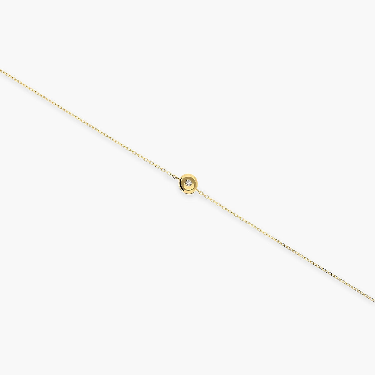 Pulsera de oro 18K diamante natural 0.03 ct. 17-19 cm