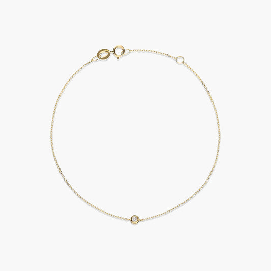 Pulsera de oro 18K diamante natural 0.04 ct. 17-19 cm